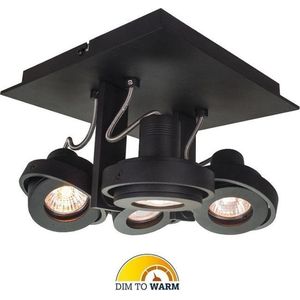 Artdelight - Plafondlamp Meist 4L - Zwart - 4x LED 4,9W 2200K-2700K - IP20 - Dim To Warm
