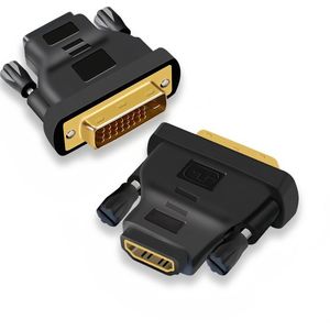 MMOBIEL HDMI naar DVI Adapter - Bi-Directioneel - Mannelijk DVI-D Dual Link naar Vrouwelijk HDMI - Converter Ondersteunt Monitor, PC, TV, Gaming, Projector - 1080p Full HD 60Hz - Gouden Aansluiting