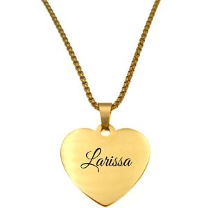 Ketting - Hart - Met Naam - Larissa - Goud