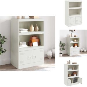 vidaXL Dressoir - Dressoirs - Opbergkast - Wandkast - Dressoir 67x39x107 cm staal wit