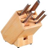 Houten messenblok universeel 12 x 12 x 26 cm - Messenblokken/messenhouders