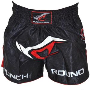 Punch Round NoFear Muay Thai Kickboks Broek Zwart Rood XS = Jeans Maat 28 | 8 t/m 10 Jaar