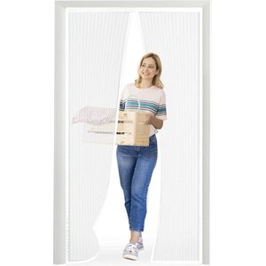 Op maat gemaakt magnetisch muggennet deurgordijn gangen terras - eenvoudig installeren - afdichtingsafdichting - wit - 95 x 200 cm