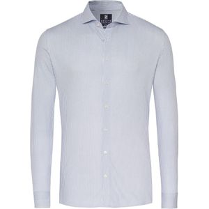 Desoto - Essential Overhemd Hai Piqué Strepen Blauw - Heren - Maat 40 - Slim-fit