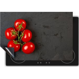 Chefcare Inductie Beschermer Tros Tomaten op Zwarte Marmer - 90x55 cm - Afdekplaat Inductie - Kookplaat Beschermer - Inductie Mat