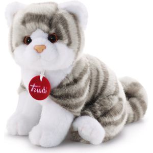 Trudi - Classic Kitten Brad (S-20851) - Pluche knuffel - Ca. 18 cm (Maat S) - Geschikt voor jongens en meisjes - Grijs/Wit
