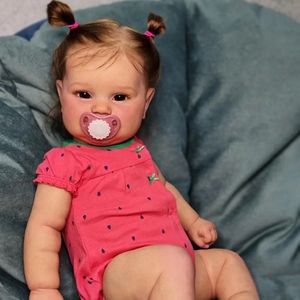 50cm Levensechte Reborn Baby Pop Fopspeen+ Fles+ Geboortekaart+ Luier 3D Huid Zeer Zacht Aanvoelt Echte Baby Handgeschilderd Herboren Knuffel Pop Realistisch Lief Meisje Ogen die Spreken Siliconen Vinyl Hoge Kwaliteit Zichtbare Aderen Getipte Nagels
