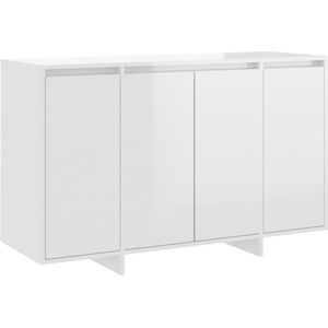 vidaXL Dressoir 120x41x75 cm bewerkt hout hoogglans wit