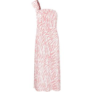 One shoulder zebra jurk - print - nieuwe collectie - lente/zomer - dames - roze - maat S