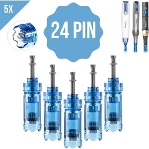 Dermapen naalden - 24 pin - Voor Dr.Pen M8S, A8S en A9 - Microneedling cartidges - Vervangende naaldkoppen - Opzetstuk dermapen - Anti-aging - Huidverzorging - ENKEL GESCHIKT VOOR DR.PEN M8S, A8S en A9 - 5 stuks + Sprayflesje 50 ml per bestelling