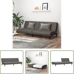 The Living Store Slaapbank 2-zits kunstleer grijs - Slaapbank - 2 Persoons Bed - Lounge Sofa - Multifunctioneel Meubilaar - Design Bank