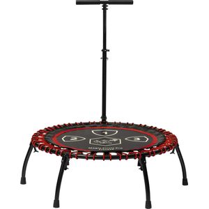 Magic Circle Pro Fitness Trampoline 100 cm Rood - Aluminium fitness trampoline met elastieken - Eenvoudig Inklapbaar - Inclusief Armsteun