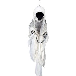 Horror decoratie spook/geest zonder gezicht 100 cm - Halloween hangdecoratie poppen