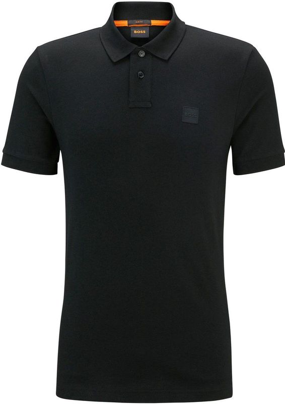 BOSS Slim Fit Polo Passenger met Logo Zwart