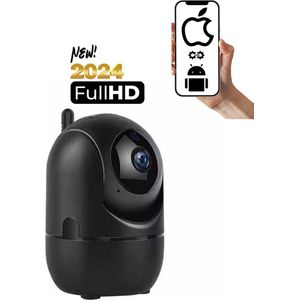 Beveiligingscamera - IP camera - Babyfoon - Distiion - WiFi - Full HD - Beweeg en geluidsdetectie - Petcam met app - Hondencamera - Bewakingscamera voor Binnen Indoor Camera - Zwart