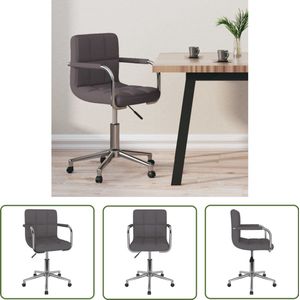 The Living Store Kantoorstoel draaibaar stof taupe - Draaibare Kantoorstoel - Kantoorstoelen - Ergonomische Stoel - Bureaustoel - Taupe Kleur