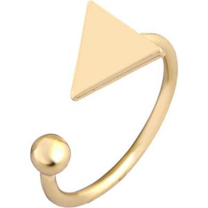 24/7 Jewelry Collection Driehoek Bal Ring Verstelbaar - Verstelbare Ring - Goudkleurig