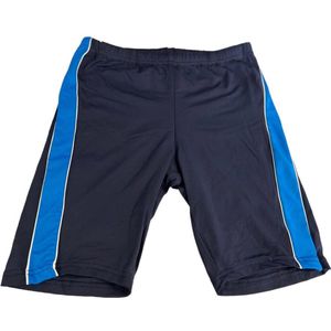 Zwembroek heren- Jongens Zwemboxer- Donkerblauw met blauw streep- Maat 138/140