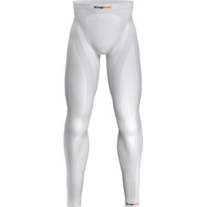 Knapman Zoned Compression Long Pants 45% Wit | Lange Compressiebroek - Compressie Leggings voor Heren | Maat S