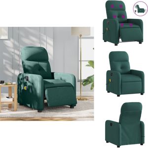 vidaXL Elektrisch Verstelbare Massagestoel - Elektrisch Verstelbare Massagestoelen - Elektrische Massagestoel - Massagestoel - Massagestoel elektrisch verstelbaar stof donkergroen