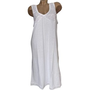 Dames katoenen mouwloos nachthemd XXXL wit