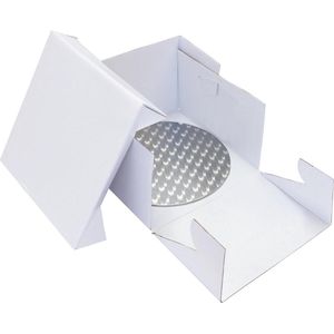 Ronde kunststof taartplateau en taartdoos - wit - 33 cm - 33 x 33 x 152 cm