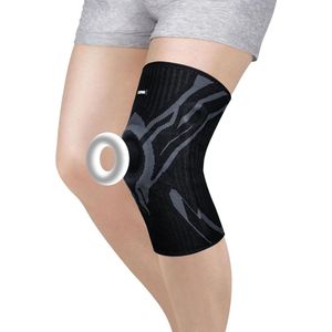 Sport kniebrace hardlopen - gecomprimeerde knieondersteuning met zijstabilisatoren - kniebeschermers voor mannen en vrouwen - siliconen ring - geschikt voor joggen, gym, meniscusscheuren - kniesteun