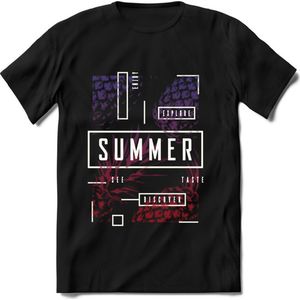 Summer Time | TSK Studio Zomer Kleding  T-Shirt | Paars - Roze | Heren / Dames | Perfect Strand Shirt Verjaardag Cadeau Maat 3XL