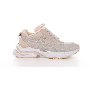 ASH ITALIA Race sneaker beige met strass