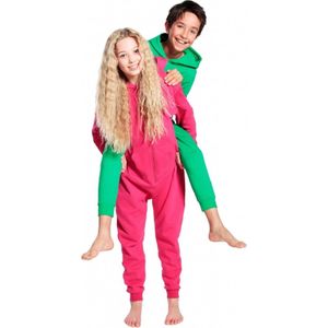 Warme onesie jumpsuit voor kinderen 128 Roze