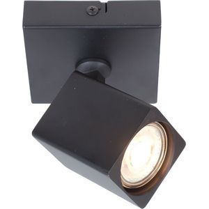 Moderne spot vierkant Quadro | 1 lichts | zwart | metaal | 10 x 10 cm plaat | hal / woonkamer lamp | modern / strak design | Freelight