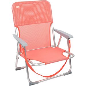 Opvouwbare strandstoel koraal lage klapstoel - draagbaar - max. 100 kg - met kantelstoppers - 55 x 35 x 72 cm beach sling chair