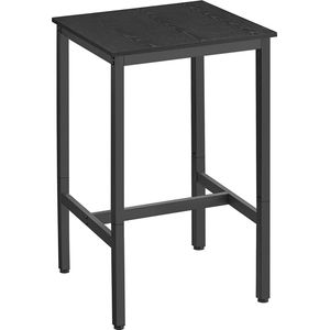 VASAGLE Hoge tafel, vierkante bartafel, stalen frame, eenvoudige montage, voor keuken, woonkamer, industriële stijl, ebbenhoutzwart en zwart, 60 x 60 x 92 cm,