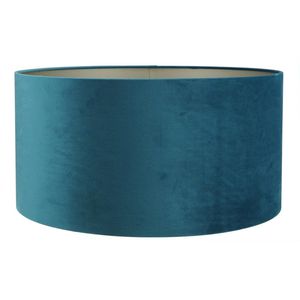 Lampenkap Palermo velours blauw op taupe 50x50x25cm