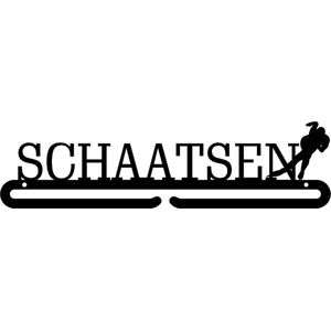 Schaatsen Medaillehanger zwarte coating - staal - (35cm breed) - Nederlands product - incl. cadeauverpakking - sportcadeau - medalhanger - medailles - muurdecoratie