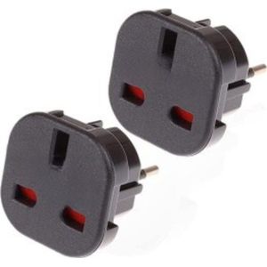 Uk Stekker - Reisstekker Engeland - Reisstekker UK naar EU met EU Type G-stekker naar 2-pins - 2 stuk