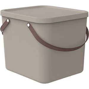 Rotho - Prullenbak van 40L - Opbergcontainer - cappuccino