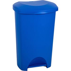 Pedaalemmer - Prullenbak - Afvalbak - 50 liter – Blauw