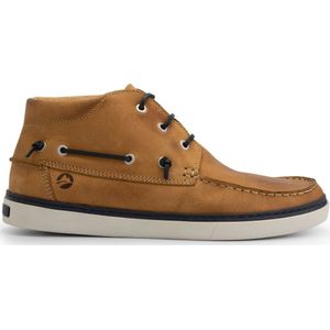 Travelin' Helford hoge zomerschoenen heren - leren Mocassins hoog - Veterschoenen mannen - Lichtbruin leer - Maat 42