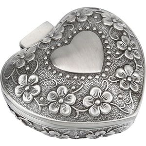 Gesneden metalen sieradendoos hartvorm Ring Organizer - Vintage opbergdozen Moederdag cadeau - vrouwen meisjes