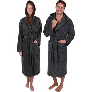 Katoenen badjas met capuchon voor heren en dames, saunabadejas, lange badjas