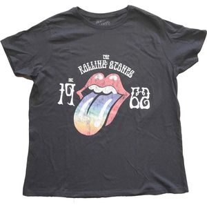 The Rolling Stones - Sixty Rainbow Tongue '62 Dames T-shirt - 3XL - Zwart
