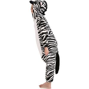 Zebra Onesie Pak Kostuum Outfit Huispak Jumpsuit Verkleedpak - Verkleedkleding - Halloween & Carnaval - SnugSquad - Kinderen & Volwassenen - Unisex - Maat M voor Lichaamslengte (160 - 167 cm)