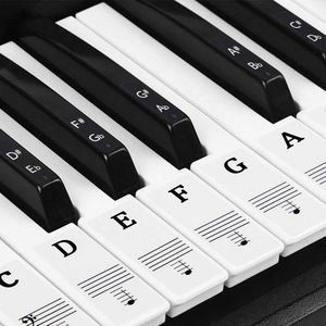 Piano Stickers - Keyboard Stickers - Eenvoudig Muzieknoten Leren - 49/54/61/88 Toetsen - Zwart