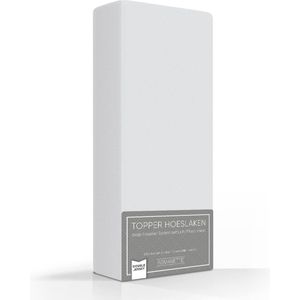 Comfortabele Dubbel Jersey Topper Hoeslaken Grijs | 80x210| Heerlijk Zacht | Extra Dikke Kwaliteit