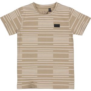 Levv jongens t-shirt Mason aop Taupe Stripe