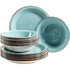 Bordenset - 12-delig - Voor 6 Personen - Turquoise Ontwerp