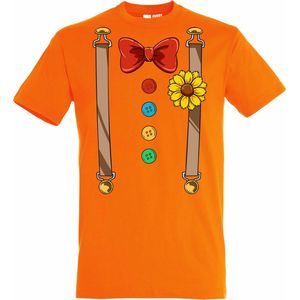 T-shirt Bretels Kostuum | Carnaval | Carnavalskleding Dames Heren | Oranje | maat XXL