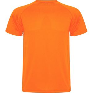 Fluor Oranje 3 Pack unisex sportshirt korte mouwen MonteCarlo merk Roly maat M