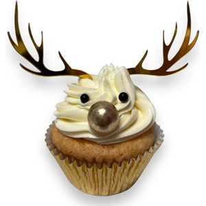 Cupcake topper gewei goud - Tasty Me